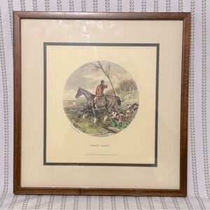 VTG Framed Equestrian Hunt Scene “Drawn Blank” by W. J. Shayer 16.5 x 16.5 in